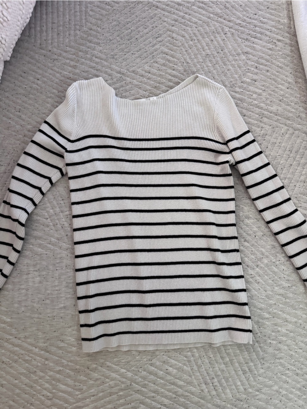 Old Navy Off-the-Shoulder Striped Sweater in White and Black